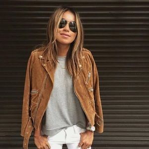 The Kooples Suede Biker Jacket